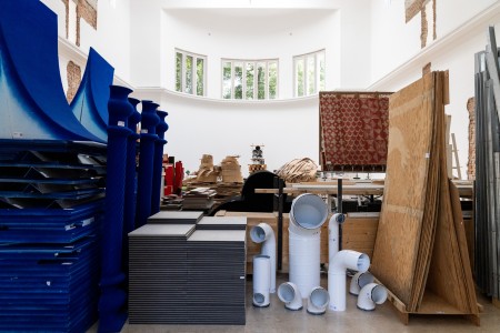 Das Materiallager im deutschen Pavillon Architekturbiennale 2023
