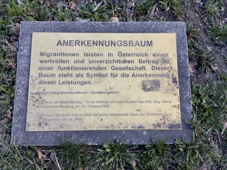 Gedenktafel Anerkennungsbaum