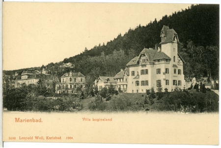 Alexander Zickler, Villa Luginsland, Marienbad/Mariánské Lázně, 1899–1901, Postkarte von 1904