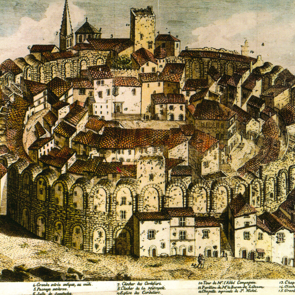 Das Amphitheater von Arles im 18. Jahrhundert (Stich)