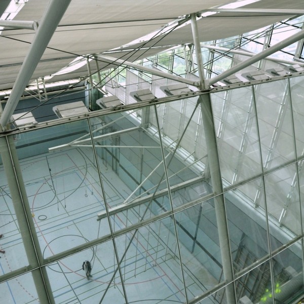 Blick in die Sporthalle, Innenraum Helmut-Richter Schule, 2019